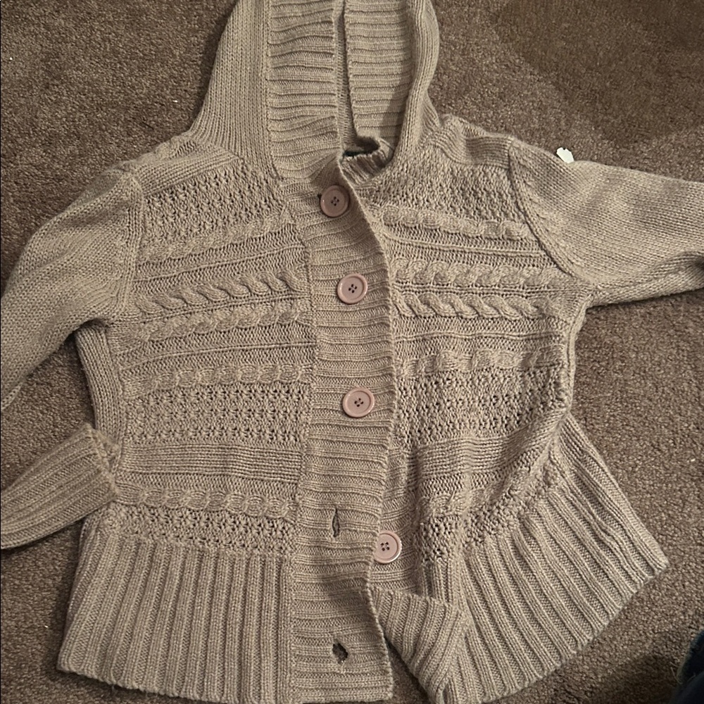 It's Our Time Taupe Hooded Cardigan